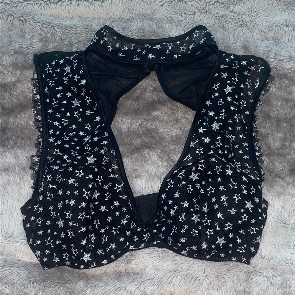 Victoria's Secret Black Star Pattern Bra